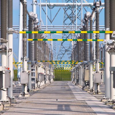 Ultra modern high voltage transformation power station for electrical Industry with several transformers